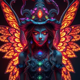 portrait of ecclectic witches, beautiful, attractive, glowing, ornate and intricate, jaw dropping, dynamic lighting, colorful, fairy tale, intricate and detailed, 4 k octane render, intricate wings