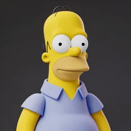 realistic portrait of homer simpson, 3 d render, octane render, high quality render, 4 k, featured in artstation, cgsociety