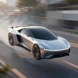 a futuristic flying car