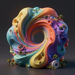 : hyperbolic abstract colorful art installation zbrush vr dalle2 macro lens  3d render unity unrealengineoctane