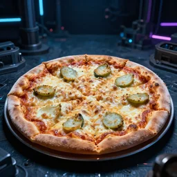 stuffed crust pizza in cyberspace, in 1 9 8 5, food photography, y 2 k cybercore, industrial low - light photography, still from a ridley scott movie