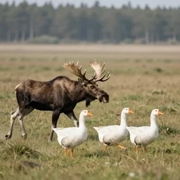 goose chases a moose