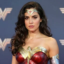 ornella muti as wonder woman, 8 k resolution hyperdetailed photo realistic, extremely high quality and life like