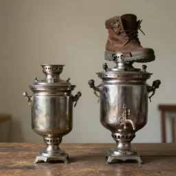 if mix two objects c - 3 po and russian samovar with a boot on top