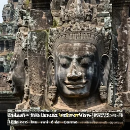 angkor thon, asuras, giant, left profile, photorealistic, photography hight quality, sharp, stones, award winning photography, canon, thierry rouzier
