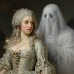 valkyrie and ghost duo, stoic, light dust, magnificent, hyperdetailed, theatrical, close up, masterpiece, painted by jean honore fragonard and greg rutkowski and rob alexander