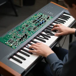 1 0 0 people playing on the world's largest synthesizer, printed circuit board s - 5 0