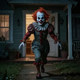 creepy clown chasing you through your house at night