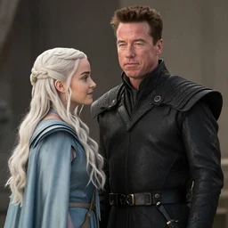still of arnold schwarzenegger as daenerys targaryen in game of thrones ( 2 0 1 1 ), promotional still
