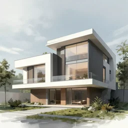 concept art of a modern villa. by cho yonghee
