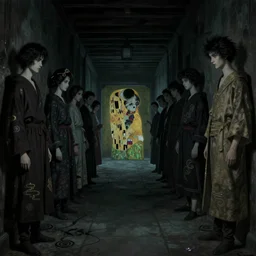 hyper realistic traditional japanese illustration of a lonely haunted hallway, eerie atmosphere, in the style of austin osman spare, wayne barlowe, gustav moreau, goward, bussiere and roberto ferri, santiago caruso, bouguereau, klimt, saturno butto, sorayama and tom bagshaw. occult art - h 7 0 8