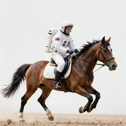 a horse riding an astronaut r