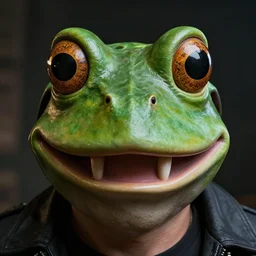 hyperrealistic mixed media image of info wars alex jones bullfrog mask, stunning 3 d render inspired art by xiang duan and thomas eakes and greg rutkowski, perfect facial symmetry, hyper realistic texture, realistic, highly detailed attributes and atmosphere, dim volumetric cinematic lighting, 8 k octane detailed render, post - processing, masterpiece,