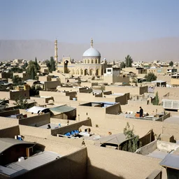 photo of an afghan town by steve mccurry