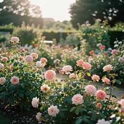 rose garden in the morning sun, award winning by henrietta rae! and raphael