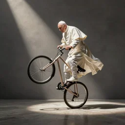 the pope doing cool bicycle tricks