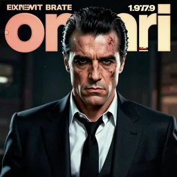 a cyberpunk very ugly mafia boss in a suit with slicked back black hair played by marlon brando staring at the camera, 1 9 7 9 omni magazine cover, style by vincent di fate, artgerm, very coherent, detailed, 4 k resolution, dark, unreal engine, daz