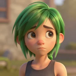 green hair life is strange highly detailed, nervous, smooth, sharp focus, artstation, concept art, golden hour, soft lightning