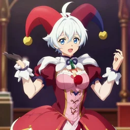extremely attractive soft feminine male as a jester anime character screenshot, nagito komaeda and hisoka jester circus, anime attractive feminine male jester, anime, intricate, sharp focus, illustration, highly detailed, digital painting, cell shaded, concept art, matte, male art by ilya kuvshinov and kyoto animation and wlop, ruan jia and greg rutkowski, studio quality, masterpiece