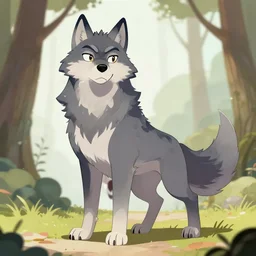 an anthropomorphic wolf, fursona!!! by don bluth, by kawacy, trending on artstation, full body