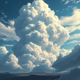 thundercloud in a shape of cloud strife, trending on artstation, high contrast, highly detailed, epic, 4 k, artstation, greg rutkowski, makoto shinkai, beautiful sky