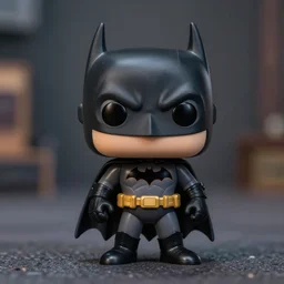 a cinematic photography of a funko pop figure of batman
