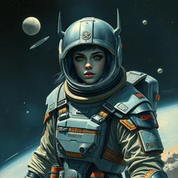 a dark elf in a spacesuit on uranus orbit. highly detailed, digital painting, watercolor, soviet realism, engraving, artstation, concept art, smooth, sharp focus, vivid grunge, manga, illustration, unreal engine 5, 8 k, art by bilibin and kuvshinov and malevich and mucha