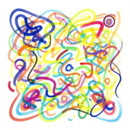 abstract doodles, colorful, vibrant, squiggly lines, trending on artstation, inspired by agnes martin, 4 k