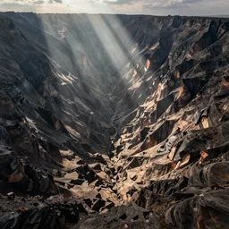 birds eye view looking down satan's pit