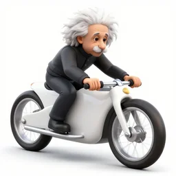 Albert Einstein driving a Speeder Bike