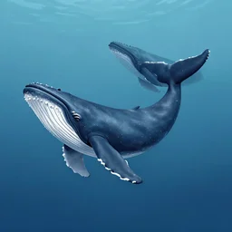 matte panting of whales in the sky