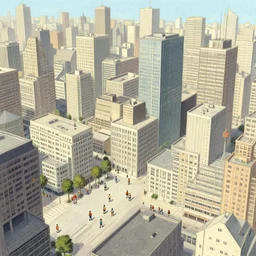wimmel bild by martin handford, by hiro kamigaki, tiny people in a huge city, perspective, digital art, surrealism,