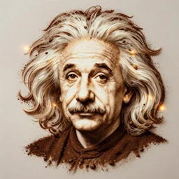 coffee art einstein portrait