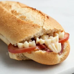 a hoagie bun filled with teeth