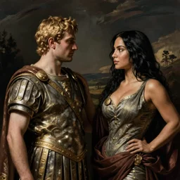 roman emperor nero meeting kim kardashian, by caravaggio