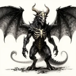 Diabolical Scaly Paws Sharp horns gerald brom greg rutkowski raymond swanland Christophe Young Cristi Balanescu artstation ancient dracolich flying wraith dragon, wearing bone crown lich skeleton crypt collar ASPCA adoption center tombow unreal engine render illustration ink