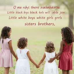 one day right there in alabama little black boys and black girls will be able to join hands with little white boys and white girls as sisters and brothers. i have a dream. ultrafine highly detailed hyper realistic colorful illustration, unreal engine highly rendered, global illumination, radiant light, intricate and detailed environment