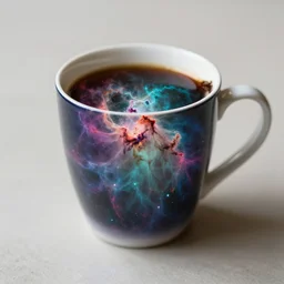 colorful nebulae in a coffee cup