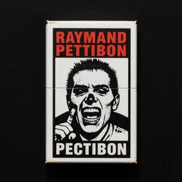 design for a vintage punk rock cigarette pack by raymond pettibon