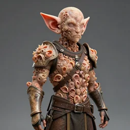 jerma 9 8 5 as an adventurer in tight full - body human ear armor made out of several hundred human ears, trending in artstation, artstation, establishing shot