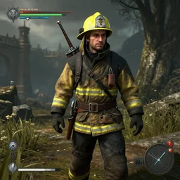 fireman sam in the witcher 3, gameplay, 8 k, hd