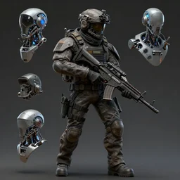 concept art time travelling soldier operative tactical combat cyber future nano tech catalog digital painting highly detailed render 4 k 8 k hd trending on artstation