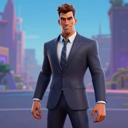 Paul Washer as Jonesy in the style of Fortnite, wearing a suit, unreal engine 5