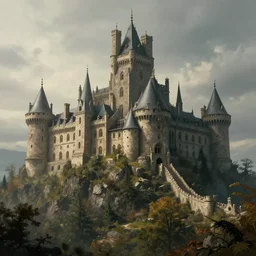 Sprawling Castle!!. Atmospheric matte painting by Darek Zabrocki and Emmanuel Shiu, 4k ultra detailed, cinematic.