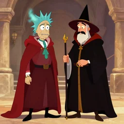 rick and mort meet the spanish inquisition, cartoon, 4 k, highly detailed
