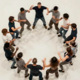 abstract mosh pit, slam dancing, circle pit