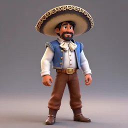 a detailed 3 d render of bruno from encanto dressed as pancho villa, poncho, 1 8 th century south america, octane render, 8 k, volumetric lighting, in the style of disney, art by albert bierstadt and thomas moran