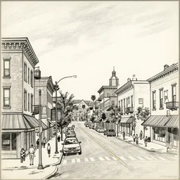 view of the world from main street newark valley n. y., saul steinburg, drawing,