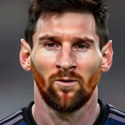 Lionel Messi with a majestic beard, closeup, D&D, fantasy, intricate, elegant, highly detailed, digital painting, artstation, concept art, matte, sharp focus, illustration, art by Artgerm and Greg Rutkowski and Alphonse Mucha