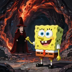 Sponge Bob visiting Dante's inferno